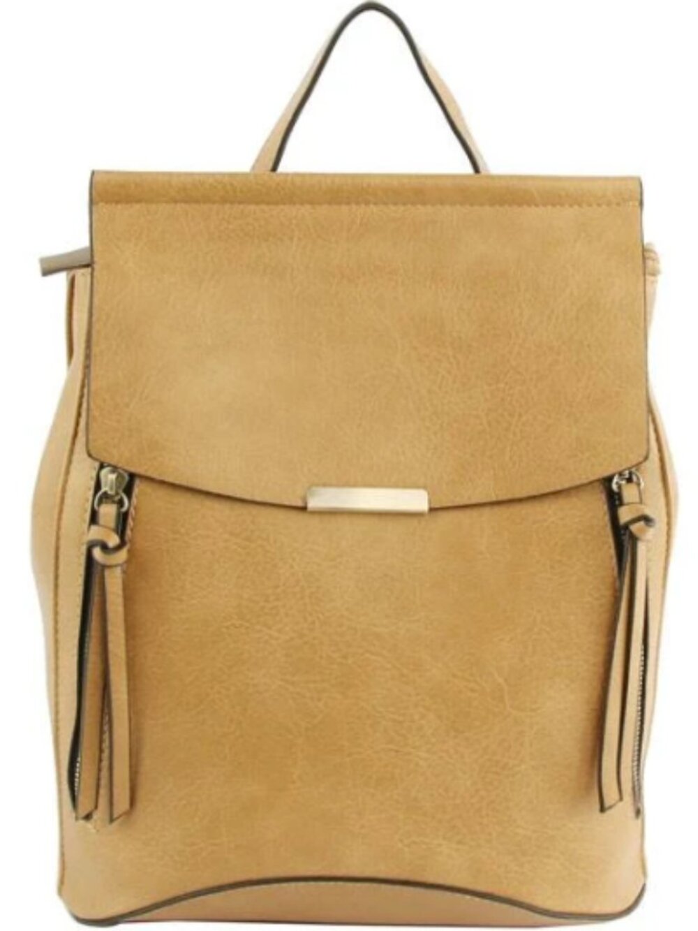 Stone Vegan Leather Convertible Backpack Handbag Crossbody Purse